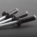 Linkup 330pcs pack 1/8" x 5/16" Black pop blind Rivets, 3.2mm x 8mm Black pop rivets,Aluminum Body Steel Mandrel Rivets (Black),Dome Head aluminum rivets