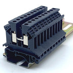 Erayco UK2.5B-B DIN Rail Terminal Block, Screw Clamp, 600V 20A 24-12AWG, Pack of 100 (Black)