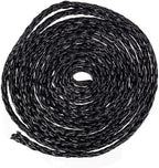 Hollow Braid Polypropylene Rope (1/4 Inch, 50 Feet, Black) - Barrier Rope - Trail Marking, Crowd Control, Golf Courses