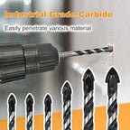 6PCS Masonry Drill Bit Set & Concrete Drill Bit Set 1/4"-1/2" Industrial Strength Carbide Drill Bit Tip for Glass/Brick/Plastic/Cement/Wood/Tile/Etc, by TITGGI