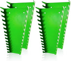 ALOANES 52-Slot Metal Wrench Organizer, Heavy Duty Wrench Organizer Tray for Tool Box, Fit SAE & Metric Wrench Storage, 4 Pack Wrench Holders(Green)