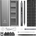 Kingsdun Mini Electric Screwdriver, 62 in 1 Cordless Precision Power Screwdriver with 48 Bits, Rechargeable Electrical Screwdriver Repair Tool Kit with LED Lights Magnetic Mat for Phones PC Laptops