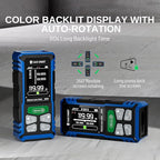 SainSmart Dual Laser Measuring Tool, 393Ft/120M Green Bilateral Distance Meter with Backlit LCD, Rechargeable, Multi-Unit (Ft/in/M), Electronic Level, Length/Area/Volume/Angle Sensor/PC Data Transfer