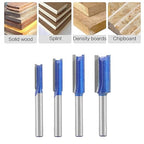 Professional Double Flute Straight Router Bits, 1/4 Shank Flush Trim Router Bit Set, Cutting Diameter Respectively 1/2”,1/4”, 3/8”,5/16” (Size 1)