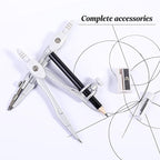 Math Geometry Kit Sets 10 Piece Student Supplies with Shatterproof Storage Box,Includes Rulers,Protractor,Compass,Eraser,Pencil Sharpener,Lead Refills,Pencil,for Drafting and Drawings（Grey）