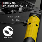 Mechanic Light,1000 Lumens Rechargeable LED Work Light with Magnetic Base, 120° Rotate 3 Modes, 4000mAh Magnetic Flashlight for Car Repair, Camping, and Emergency (2 Pack)