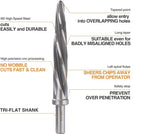 9/16" Bridge/Construction Reamer, M2 HSS Taper Chucking Reamer Drill Bit for Steel Alloy Aluminum Metal Wood Plastic, 1/2” Shank Chuck, Spiral Flutes, to Enlarge/Align Holes, 14mm