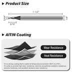 3PCS 5/64" Micrograin Carbide Square End Mill Set 2 Flute HRC 55 AlTiN Coating End Milling Bits for Milling Alloy Steels, Hardened Steel, CNC Router Bits