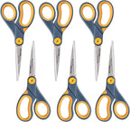Westcott ‎17597 8-Inch Non-Stick Titanium Scissors For Office and Home, Blue/Gray, 6 Pack
