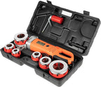110V Electric Pipe Threader with 6 Dies 1/2"-2", Portable Pipe Treading Machine with All-copper Motor, Hand-held Pipe Treading Kit with Carrying Case for Galvanized pipe, Iron & Steel Pipes, 2300W