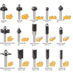 30pcs Router Bits Set,1/4" Shank Router Bit Big Collection 30-Piece Bits with Wooden Case,for Wood Edging,Trimming,Veining,Boring Tenon and Grooving,Carpenters' DIY Gift