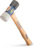ESTWING Rubber Mallet - 24 oz Double-Face Hammer with Soft/Hard Tips & Hickory Wood Handle - DFH24
