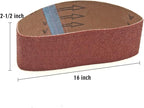 24 Pcs 2.5X16 Inch Sanding Belts, Aluminum Oxide 2-1/2 x 16 sanding belts Sandpaper for Belt Sander, 8 Each of 40 60 80 Grits