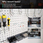 Peg Boards for Walls Metal Pegboard Panels Garage Wall Organizer, 3 Pcs 24" x 12" Garage Metal White Peg Board Tool Organization, Steel Pegboard Tool Board Garage Wall Mount Pegboard Wall Organizer