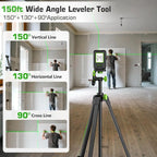 Laser Level with 60in Tripod, Huepar 150°/150Ft Self Leveling Lazer Leveler Tool with Pulse Mode (197Ft), Switchable Green Cross Line for Picture Hanging, Tile, DIY/Construction Project