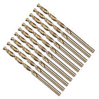 Drill Bit, 1/8" Cutting Diameter (3.175mm), 4241 HSS Gold 118° Cutting Angle Versatile Jobber Bits - (Applications: for Drilling Plastic Wood Soft Thin Metal), 10-Pieces
