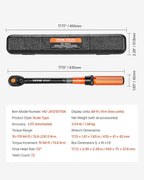 VEVOR 1/2-inch Drive Torque Wrench, 10-170 ft.lb/13.6-230.5 Nm, Dual-Direction Adjustable 72 tooth Click Torque Wrench with Buckle for Bicycle, Moto and Car Maintenance