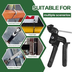 Metal cable tie gun set,contains 200 heavy-duty outdoor stainless steel cable ties,suitable for chain link fence components,wire mesh rolls,exhaust pipe winding,poultry fencing,boat construction,etc