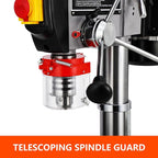 15 in Floor Drill Press, 7.5 Amp 120V Pure Copper Motor, 288-3084 RPM Variable Speed Cast Iron Bench Drill Press, 0-45° Tilting Worktable, Tabletop Drilling Machine for Wood Metal