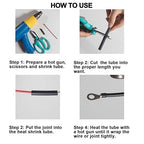 2 Pcs 1/2 inch (Diameter) 3:1 Waterproof Heat Shrink Tubing Kit, Large Marine Dual Wall Adhesive Shrinkable Wire Wrap Tube, Insulation Sealing Cable Protector by YUKSY (4ft, Black & Red)