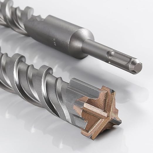 5pcs 7/32" X 8"-6" Cross-Type Double Thread Carbide Drill Bits for Concrete, Brick, Stone, Hammer Drill