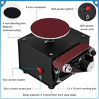 2 in 1 Mini Belt Disc Sander,4 Inch Sanding Disc Machine,1.18 x 13 inch Belt Sander 8000RPM for Knife Sharpening, Wood, Crafts, Metal, Stone, and Scissors Grinding