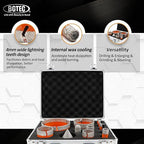 BGTEC Tile Hole Saw Kit Diamond - 12PCS 5/8-11 Thread Drill Bit 6/8/10/19/25/35/50/75/102mm+50mm Chamfer Bit+20mm Finger Bit+SDS Adapter for Pocelian Tile Ceramic Marble Granite Stoneware