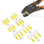 Wirefy Heat Shrink Ring Terminals #6 - Marine Grade Terminal Connectors - Waterproof Eyelet Wire Connectors - Red 10-12 AWG - 90 PCS