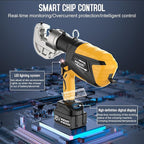 SWANSOFT Electric Hydraulic Cable Lug Crimping Tool, 12Ton 6AWG-800MCM Rechargeable Hydraulic Crimper for Cu/Al Terminal, Continuously Crimp Wire Crimping Tool Kit with 12 Dies,Yellow(HCT-400A)