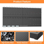 WALMANN Metal Pegboard Kit with Accessories for Wall, Garage Tools Storage Pegboard System for Garage, Workbench, Modular Peg Board Tool Organizer Board with Hooks(Black)