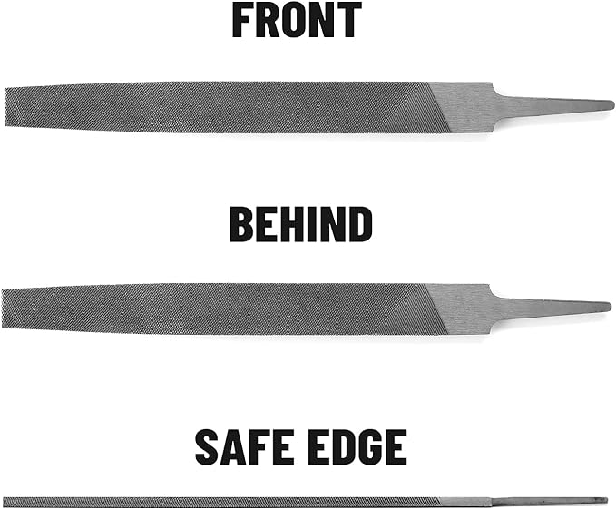 6-inch Flat Medium Cut File, Double Cut Teeth, High Carbon Steel, Single Hand File Without Handle, Suitable for Shaping Metal, Wood, etc.