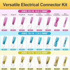 620PCS Heat Shrink Wire Connectors Electrical Connectors Kit Wire Connectors Kit, CEACHOI Marine Grade Waterproof Terminals Butt Connectors, Spade Fork Ring Butt Splices