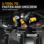 XGOLD 16.8V Cordless Ratchet Wrench 3/8 Set,40FT-LBS (45N.m) Electric Ratchet,Electric Socket Wrench With 2 Batteries,6 Sockets,1/4” Adapter And Fast Charger