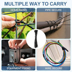 PATIKIL Cable Zip Ties 8 Inch, 100 Pcs Self-Locking Nylon Wire Tie Wraps Heavy Duty Cord Management with 50 lbs Tensile Strength for Indoor and Outdoor, Black (0.1"W)