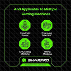 Upcut Spiral Router Bit 1/8 Inch Shank 1mm Cutting Dia. Upcut CNC Router Bit Solid Carbide PCB Milling Bits Ideal for Wood Cutting, Slot Mortise, Engraving
