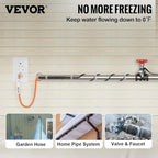 VEVOR Self-Regulating Pipe Heating Cable, 30-feet 5W/ft Heat Tape for Pipes Freeze Protection, Protects PVC Hose, Metal and Plastic Pipe from Freezing, 120V