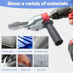 360° Pivoting Drill Metal Shear Attachment, Professional Power Tool Accessory for Cordless & Corded Drills, Heavy-Duty Metal Cutter for Iron, Aluminum & Copper Sheets with Adjustable Handle- R