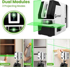 Self Leveling Laser Level, 98Ft Green Cross Line Lazer Leveler Tool for Picture Hanging Construction Floor Tile Wall, Rotary Nivel Laser with Magnetic Base Rechargeable Battery Carrying Case