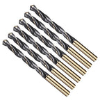 Drill Bit, 9mm Cutting Diameter, 4341 HSS Gold and Black 118° Cutting Angle Number Jobber Bits - (Applications: for Drilling Soft Metal Plastic Wood), 6-Pieces