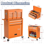Rolling Tool Box with Wheels, 8-Drawer High Capacity Tool Chest with Drawers, Removable Storage Toolbox with Lock for Garage, Workshop
