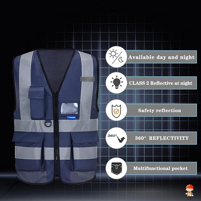 6XL 7XL 8XL navy amazon safety vest for man
