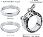 LokoCar 2.0 Inch V Band Clamp with Flange Male Female Stainless Steel 2Pcs