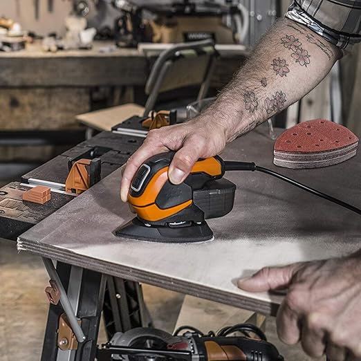 50PCS Mouse Detail Sander Sandpaper 11 Holes 180 Grit Hook and Loop Mouse Sanding Sheets for Mouse Sanders Abrasive Pads for Precision Sanding