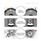 GSTK Upgraded 26 PCS Heavy Duty Carbide Hole Saw Set, Metal Steel Drill Bit, TCT Cutter, 24 Saws with 2*Extra Pilot Center Drills, Ideal for Metal, Iron, Stainless (1/2''- 3-15/16'')-26PCS