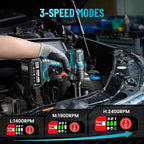 SEESII Impact Wrench 900 FT-LBS(1200N.m) 2900IPM 1/2 Impact Gun High Torque Electric Cordless Impact Wrench with 21V 2x4.0Ah Battery 5 Sockets and Case for Home Car Truck Tire Lug Nut Removal Tool Set