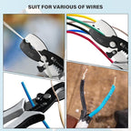 Wire Cutters Stripper, BOOSDEN 8 inch Cable Cutters, Awg Wire Cutters,Precision Wire Stripper,Heavy Duty Cable Cutters, Spring Cable Cutting Pliers for Aluminum Wire,Communications Cable Cutting