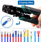 smseace 246pcs Crimping Tool with Fork Spade Connectors 3-Sizes M4/#8 22-10AWG Wire Fork Connectors U-Type Terminal Multifunction Wire Crimping Tool