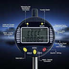 Digital Inner and Outer Radius Gauge with (10/20/30/60/100mm) Replaceable Measuring Claws,Radius Range: 5-700mm (0.2-27.5in), Measurement Range: displacements 0-12.7mm (0-0.5in)