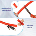 Split Wire Loom Tubing, 10,25ft Cord Protectors from Pets No Chew, Flexible Wire Covers Cord Protectors, Protective Split Cable Sleeve for Automotive Home Industrial Wires(Red, 0.51inch-10ft)