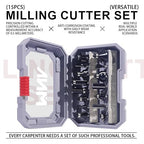 MNA Router Bits Set of 15 Pieces 1/4 Inch Shank, Tungsten Carbide 1/4" Router Bit Pro Kit, DIY Woodwork Tools, Carrying Case